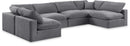 Comfy - 6 Piece Velvet Modular Armless Sectional