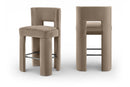 Zuno - Velvet Performance Fabric Upholstered Bar Stool (Set of 2)