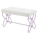 Priya II - Bench - White & Light Synthetic Leather Rple