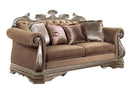 Northville - Loveseat With 4 Pillows - Velvet & Antique Silver