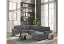 U2660 - Sectional With Pull Out Sofa Bed - Gray