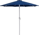 Fiji - Aluminum Patio Umbrella With Round Teak And White Base