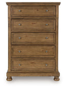 Feddinger - Five Drawer Chest - Medium Brown