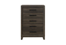 Harmony - 5 Piece Twin Bedroom Set (Bed, Dresser & Mirror, Nightstand, Chest) - Dark Brown