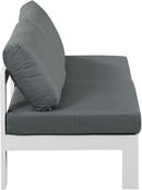 Nizuc - Outdoor Patio 2 Seat Armless Modular Sofa With White Frame