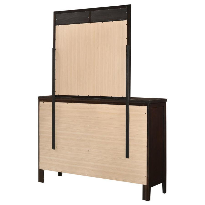 Carlton - 6-Drawer Dresser With Mirror - Cappuccino