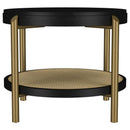 Arini - Round End Side Table With Storage Shelf