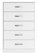 Flannia - Five Drawer Chest - 46" Height - White