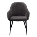 Caspian - Side Chair (Set of 2) - Dark Gray Fabric & Black