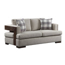 Niamey - Loveseat With 2 Pillows - Fabric & Walnut
