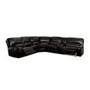 Saul - Power Motion Sectional Sofa - Black Leather-Aire