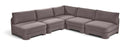 Hammond - Velvet Performance Fabric Upholstered 5 Piece Armless Sectional