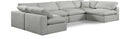 Comfy - 6 Piece Linen Modular Armless Sectional