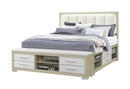 Emma - King Bed With LED And USB - Natural / White