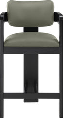 Sacha - Vegan Leather Upholstered Counter Stool With Black Base
