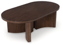 Korestone - Oval Cocktail Table - Dark Brown