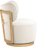 Elara - Velvet Upholstered Swivel Accent Chair - Stained Natural