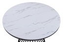 Hadley - Faux Marble Round Table - White