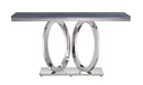 Zasir - Sofa Table - Gray Printed Faux Marble Top & Mirrored Silver