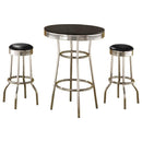 Retro - 3 Pieces Round 1950s Bistro Pub Bar Table Set