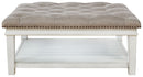 Kanwyn - Uph Ottoman Cocktail Table - Whitewash