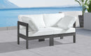 Nizuc - Outdoor Patio 2 Seat Modular Sofa With Gray Frame