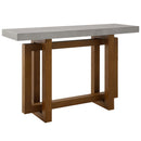Keven - Sofa Table - Faux Concrete Top & Walnut