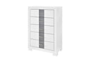 Optimus - 5 Piece Full Bedroom Set - White
