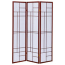 Katerina - 3-Panel Room Divider Folding Shoji Screen - Cherry