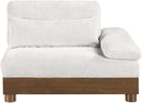 Turin - Chenille Fabric Upholstered Modular Arm Chair - Walnut Base