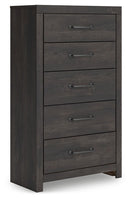 Hollivern - Five Drawer Chest - Dark Gray