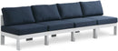 Nizuc - Outdoor Patio 4 Seat Armless Modular Sofa With White Frame