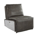 Metier - Power Motion Recliner - Gray Top Grain Leather & Aluminum