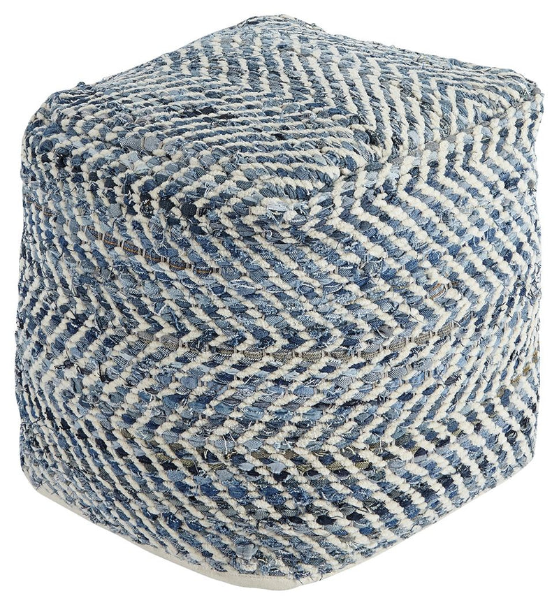 Chevron - Pouf - Blue