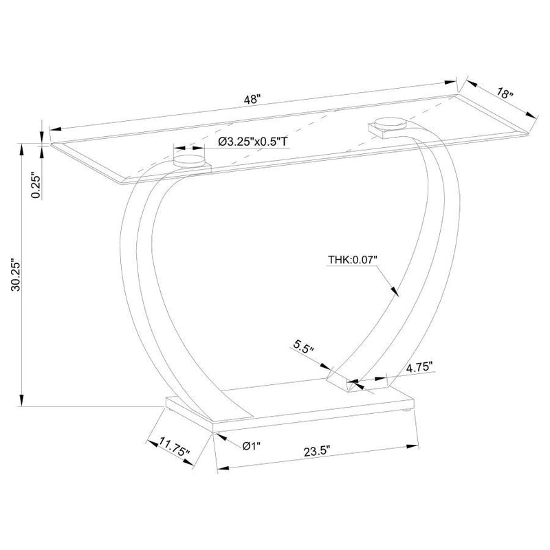 Pruitt - Rectangular Sofa Table - Satin