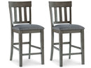 Hallanden - Upholstered Barstool (Set of 2) - Black / Gray