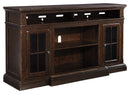 Roddinton - XL TV Stand w/Fireplace Option - Dark Brown