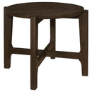 Cota - Round Solid Wood End Table - Dark Brown