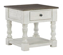 Havalance - Square End Table - White / Gray